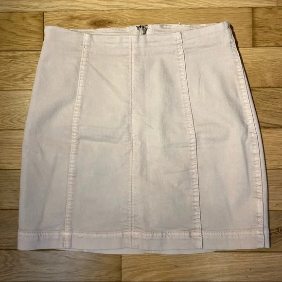 Free People Modern Femme Denim Mini Skirt in Tan Camel size 6 - Picture 2 of 10